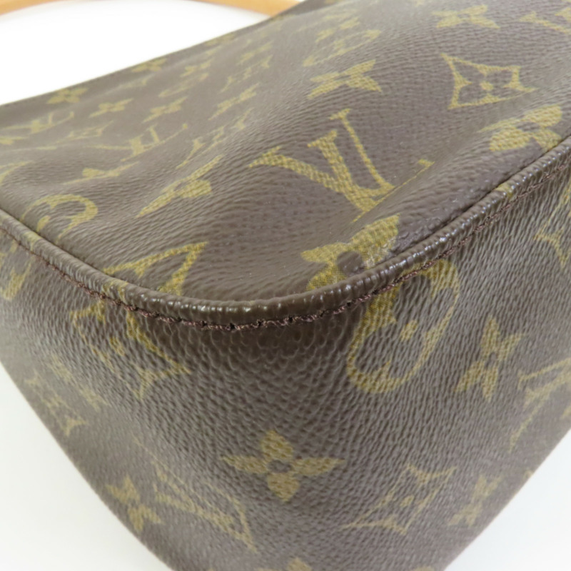 LOUIS VUITTON Monogram Looping MM金扣肩背袋棕色-8