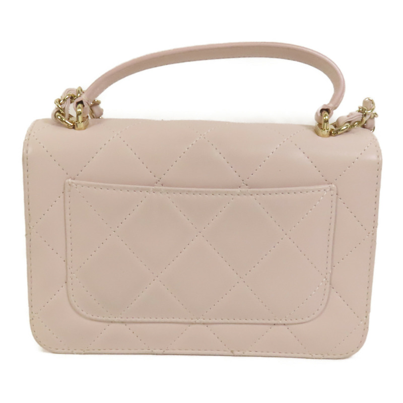 CHANEL 牛皮皮革Handle Flap金扣手挽肩背兩用袋-1