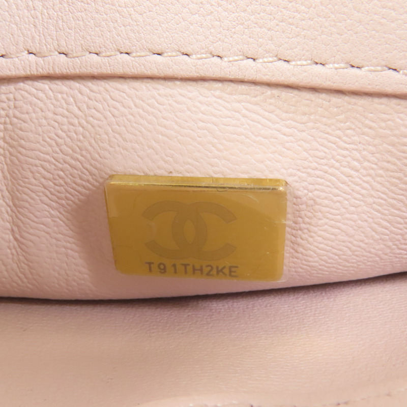 CHANEL 牛皮皮革Handle Flap金扣手挽肩背兩用袋-7