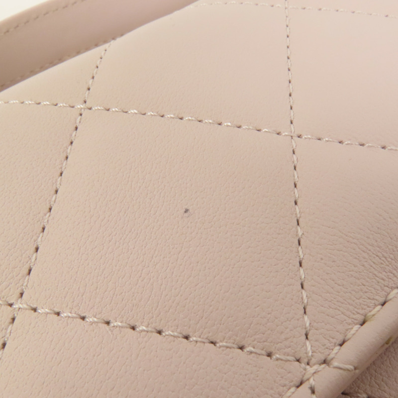 CHANEL 牛皮皮革Handle Flap金扣手挽肩背兩用袋-15