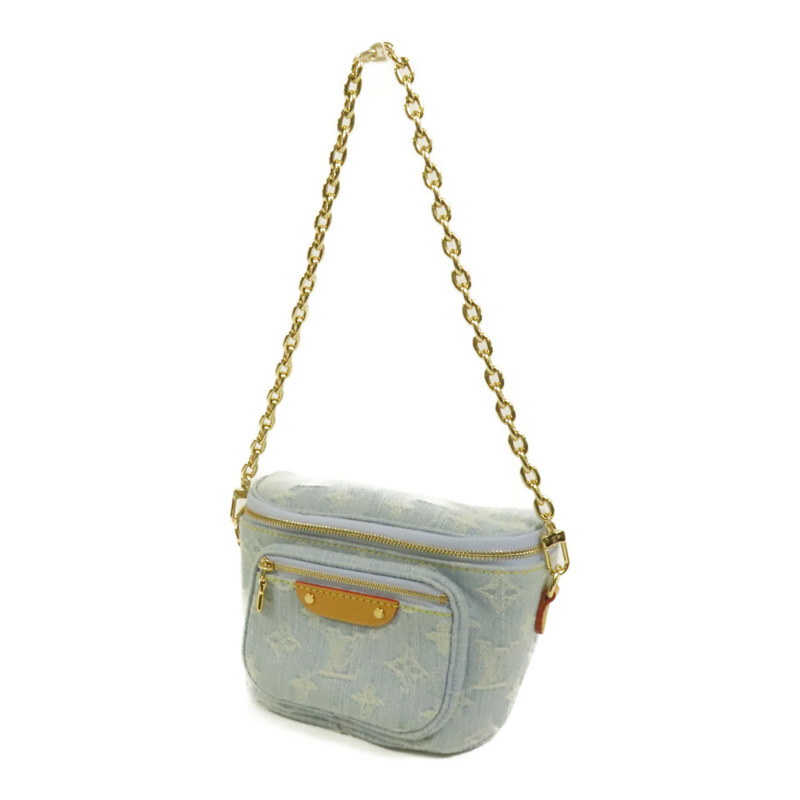 LOUIS VUITTON Monogram Denim Mini Bumbag金扣手挽肩背兩用袋-2