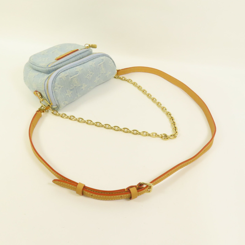 LOUIS VUITTON Monogram Denim Mini Bumbag金扣手挽肩背兩用袋-4