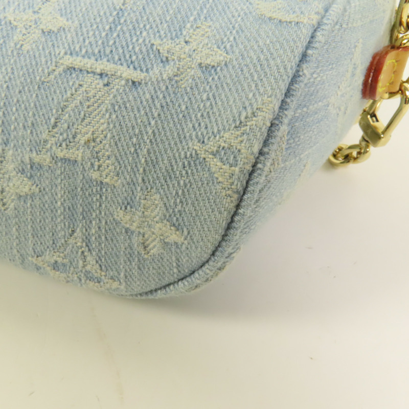 LOUIS VUITTON Monogram Denim Mini Bumbag金扣手挽肩背兩用袋-11