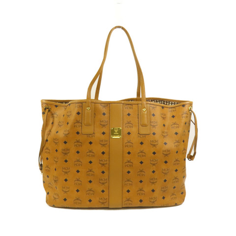 MCM 塗層帆布Tote Bag金扣肩背袋