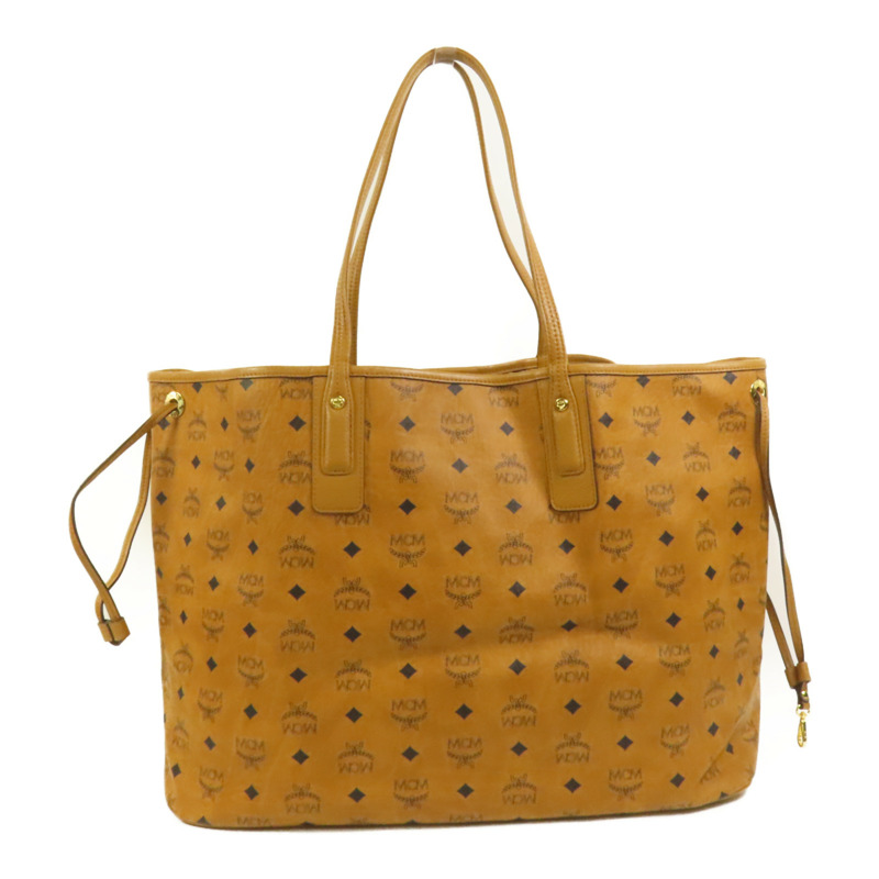 MCM 塗層帆布Tote Bag金扣肩背袋-1