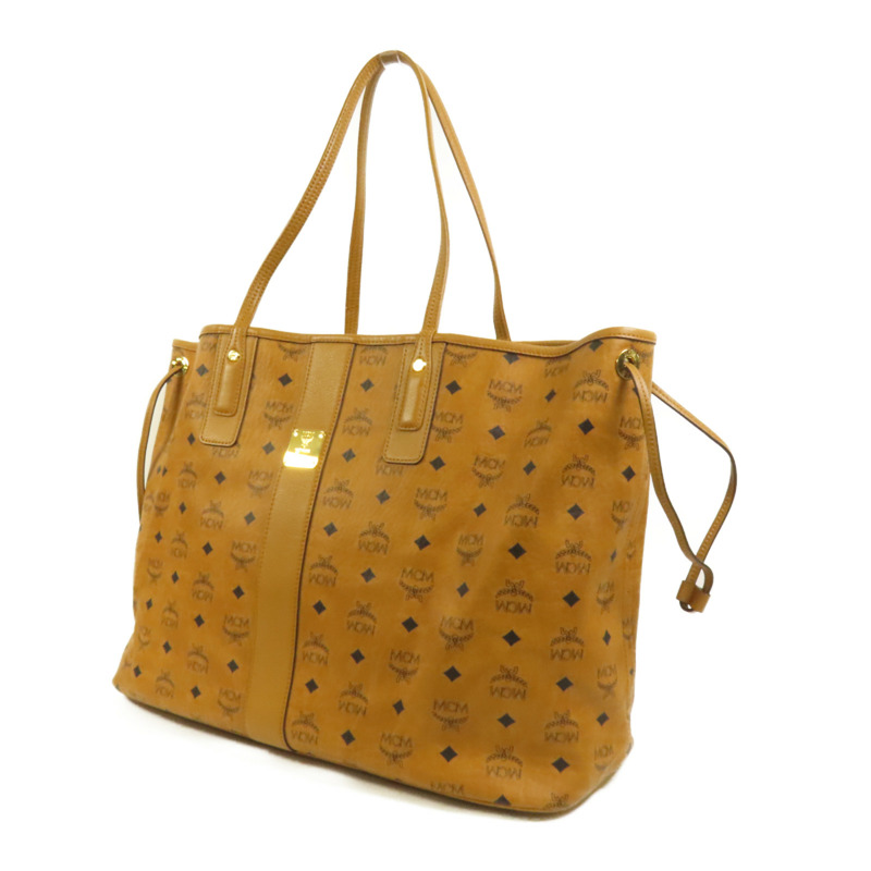 MCM 塗層帆布Tote Bag金扣肩背袋-2