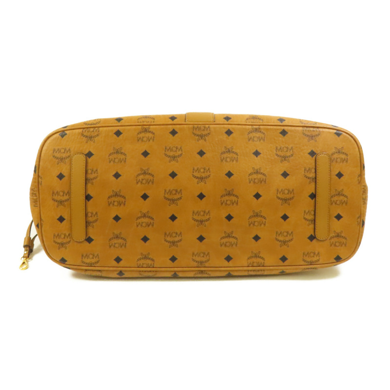 MCM 塗層帆布Tote Bag金扣肩背袋-3