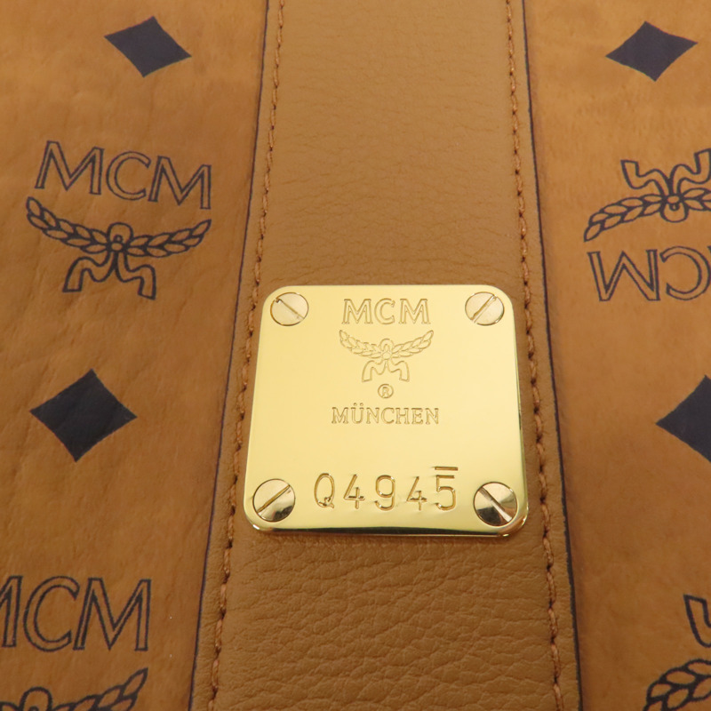 MCM 塗層帆布Tote Bag金扣肩背袋-6