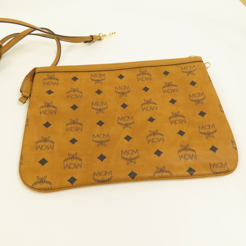 MCM 塗層帆布Tote Bag金扣肩背袋-7