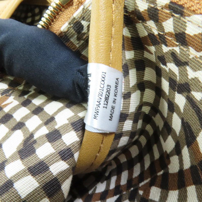 MCM 塗層帆布Tote Bag金扣肩背袋-8