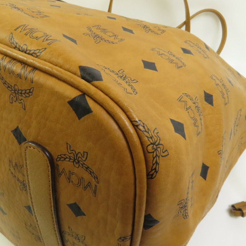 MCM 塗層帆布Tote Bag金扣肩背袋-10