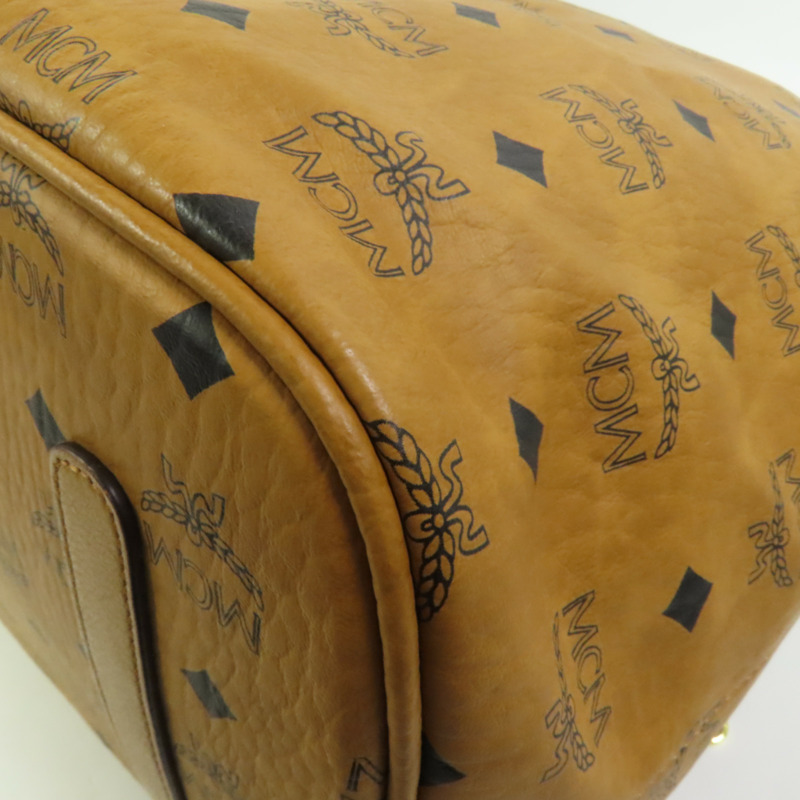 MCM 塗層帆布Tote Bag金扣肩背袋-12