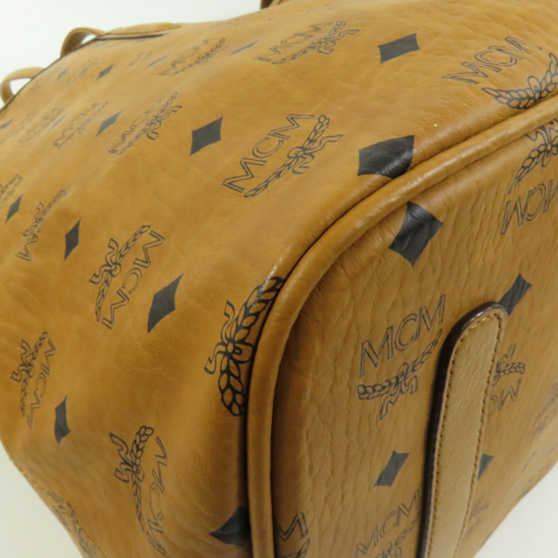 MCM 塗層帆布Tote Bag金扣肩背袋-13