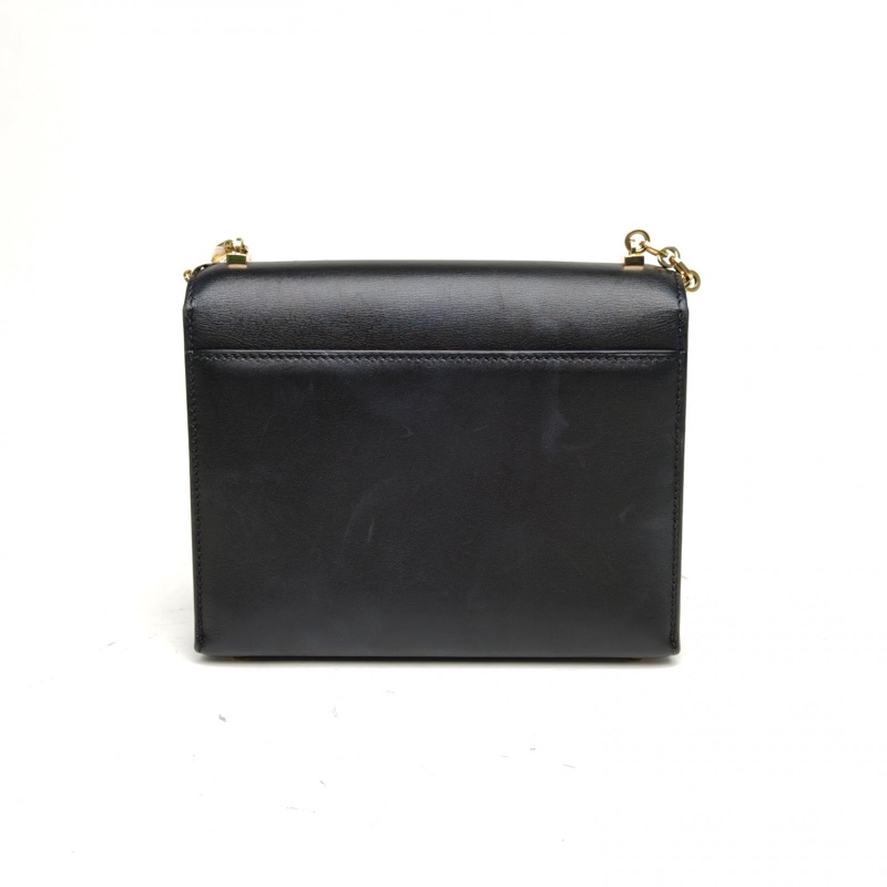 HERMES Verrou手槍包插銷包17黑色Tadelakt皮Y刻金扣-2