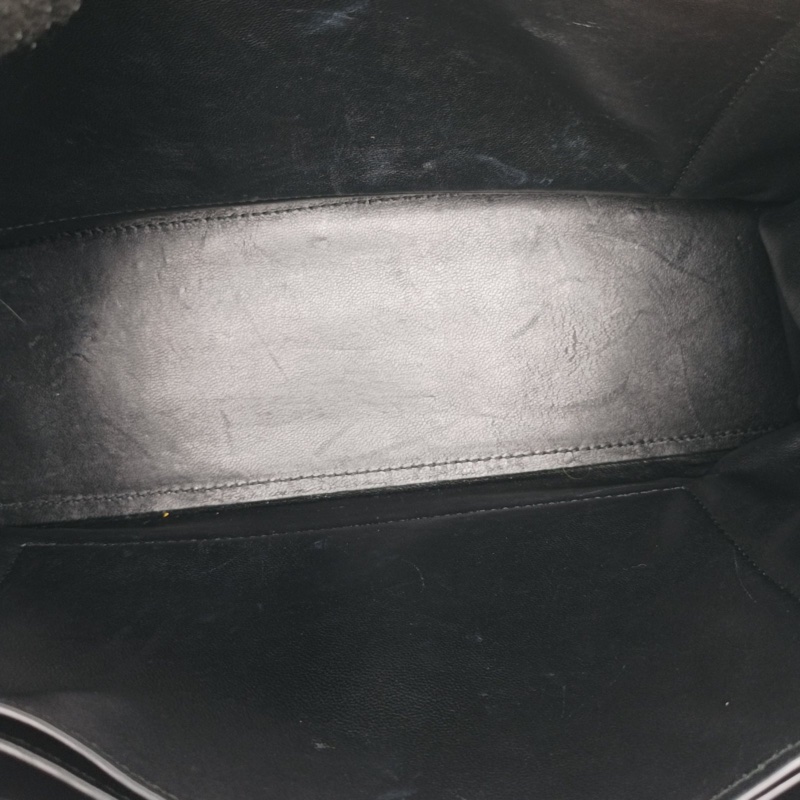 BALENCIAGA CRUSH沙漏復古做舊手提單肩包中號黑色牛皮金扣-5