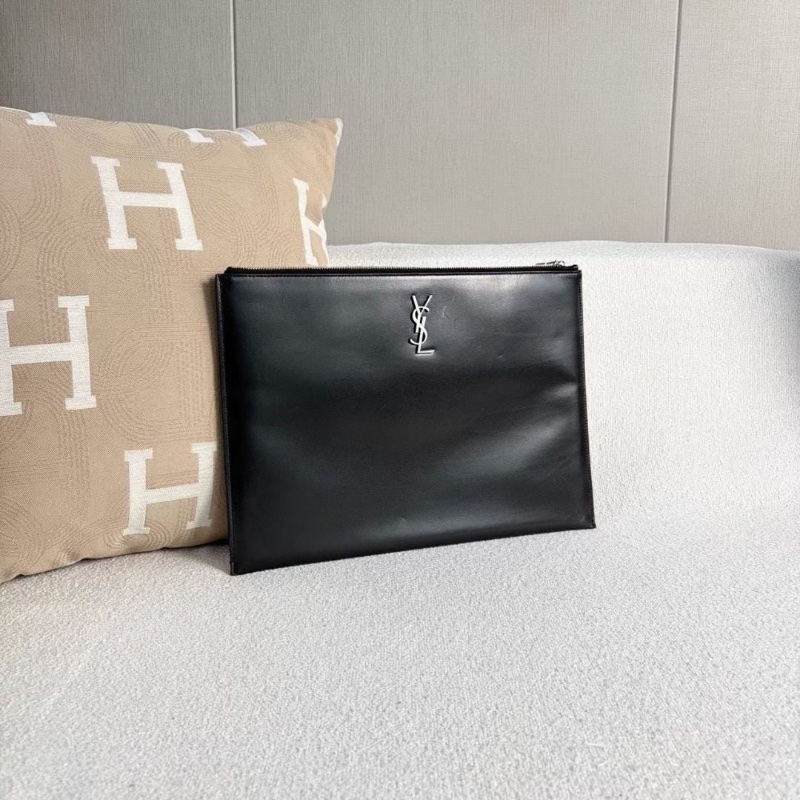 YSL黑色全皮手拿包35*26   9新  配件塵袋-7