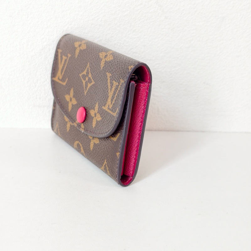 lv 路易威登/Louis Vuitton 塗層帆布紅豆豆短款錢包-1