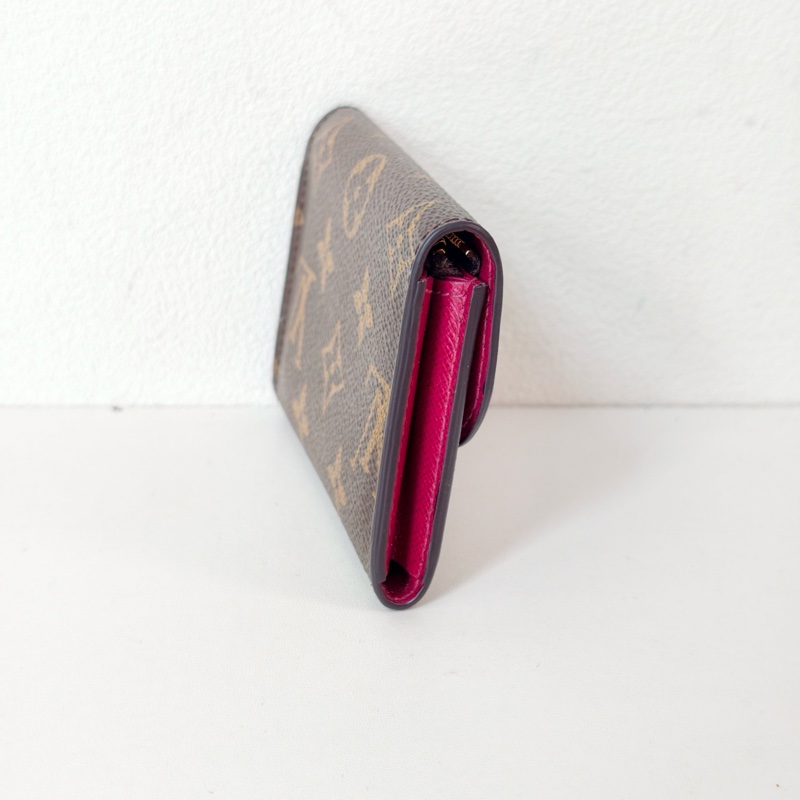 lv 路易威登/Louis Vuitton 塗層帆布紅豆豆短款錢包-3