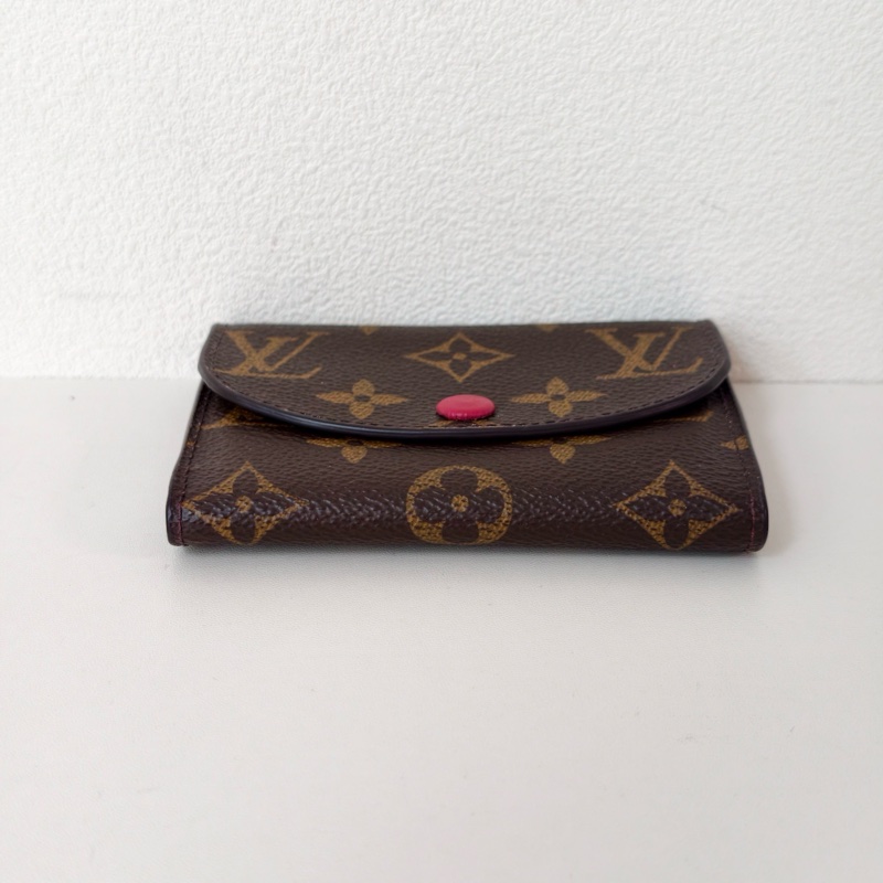 lv 路易威登/Louis Vuitton 塗層帆布紅豆豆短款錢包-4