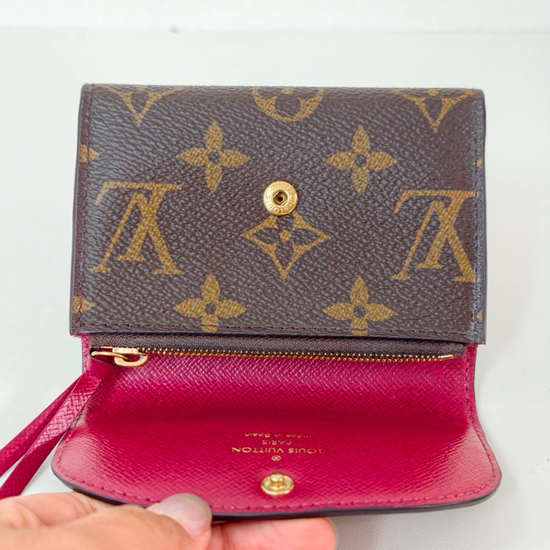 lv 路易威登/Louis Vuitton 塗層帆布紅豆豆短款錢包-6