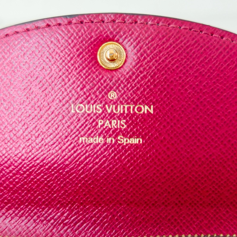 lv 路易威登/Louis Vuitton 塗層帆布紅豆豆短款錢包-7