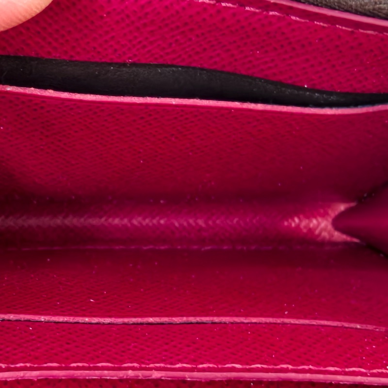 lv 路易威登/Louis Vuitton 塗層帆布紅豆豆短款錢包-8