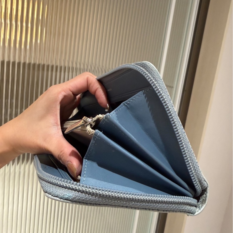 Chanel 香奈兒  霧貍藍 荔枝牛皮 手拿包 長夾 錢包 卡夾 皮夾 卡包 錢夾 零錢包-6