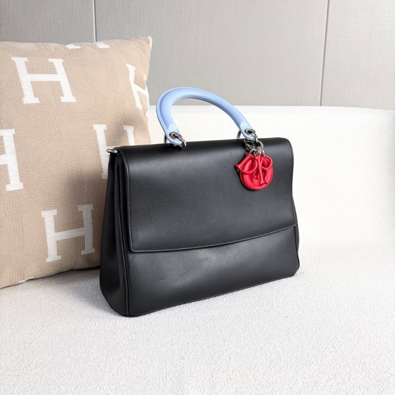 Dior Bedior手提斜背包黑色 銀扣 31*21*13  95新 配件塵袋 保卡 肩帶-5