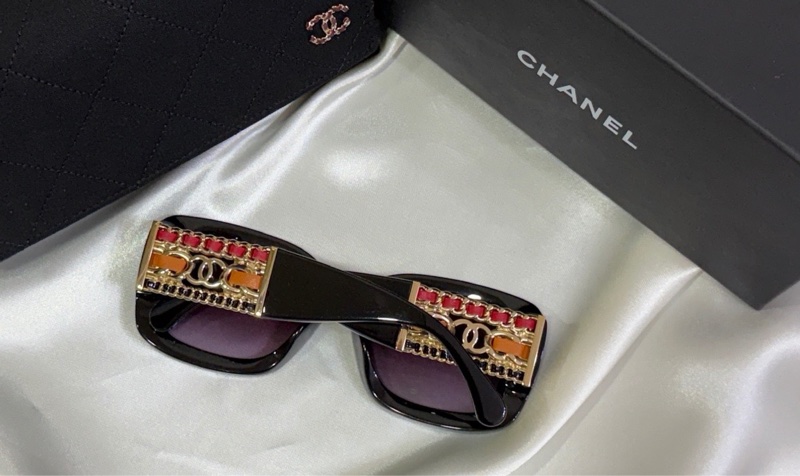 香奈兒Chanel 紫色漸層方形眼鏡 重工設計 不撞款 原價35000-18