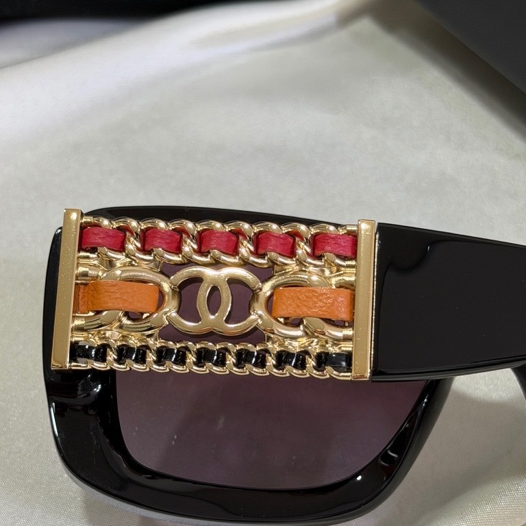 香奈兒Chanel 紫色漸層方形眼鏡 重工設計 不撞款 原價35000-21