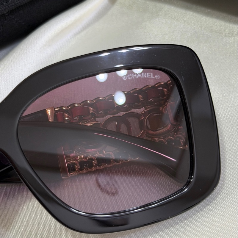 香奈兒Chanel 紫色漸層方形眼鏡 重工設計 不撞款 原價35000-24