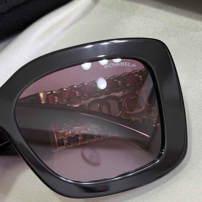 香奈兒Chanel 紫色漸層方形眼鏡 重工設計 不撞款 原價35000-25