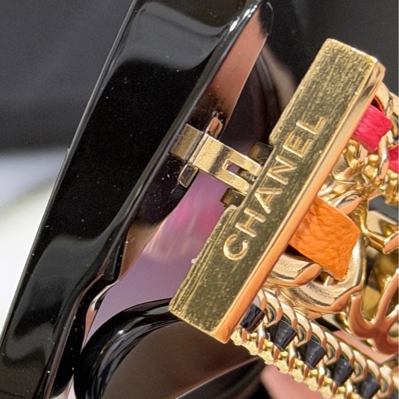 香奈兒Chanel 紫色漸層方形眼鏡 重工設計 不撞款 原價35000-34