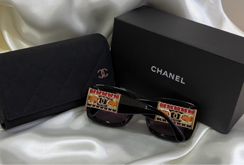 香奈兒Chanel 紫色漸層方形眼鏡 重工設計 不撞款 原價35000-38