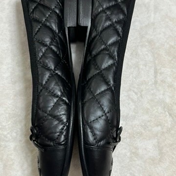 香奈兒 Chanel 芭蕾舞鞋 復古小牛皮黑 經典菱格紋-8