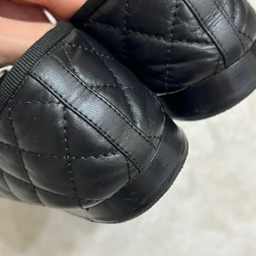 香奈兒 Chanel 芭蕾舞鞋 復古小牛皮黑 經典菱格紋-12