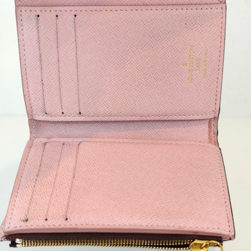 lv路易威登 粉色豆豆短款錢包-7