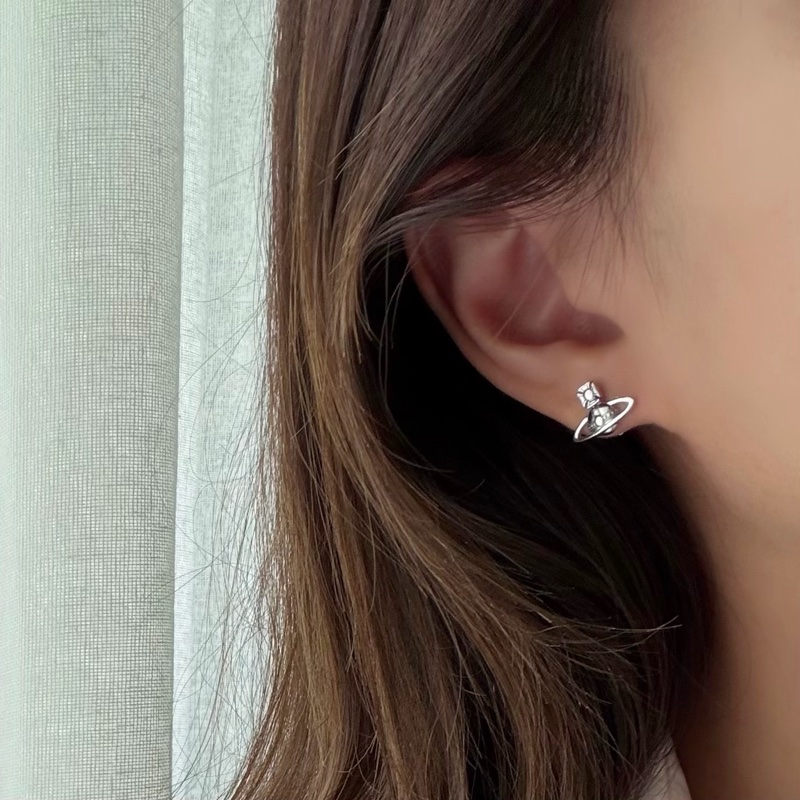 Vivienne Westwood🪐Leodaria Earrings稀有純銀 不對稱土星/愛心耳環-1