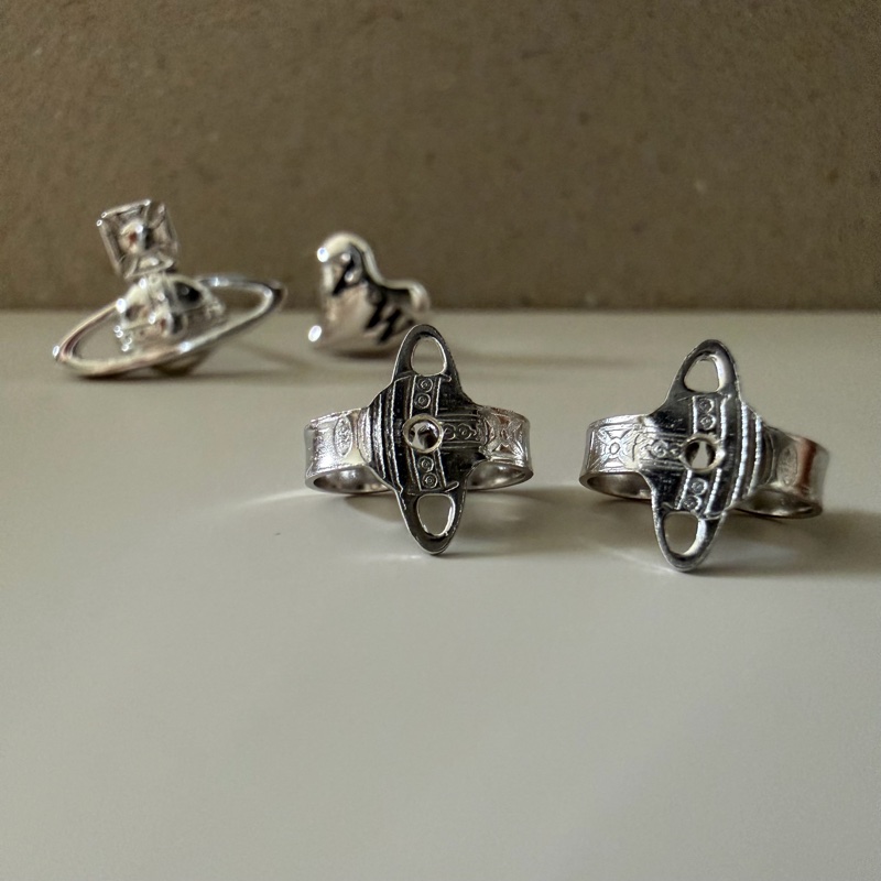 Vivienne Westwood🪐Leodaria Earrings稀有純銀 不對稱土星/愛心耳環-7