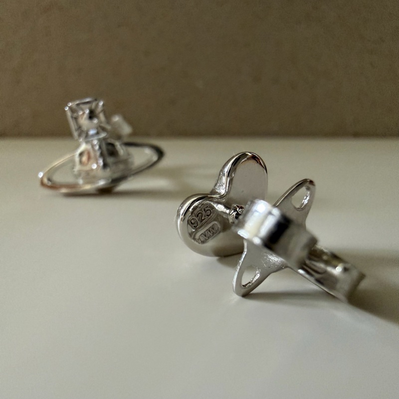 Vivienne Westwood🪐Leodaria Earrings稀有純銀 不對稱土星/愛心耳環-9