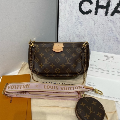 LV路易威登 五合一斜挎包 粉肩帶
