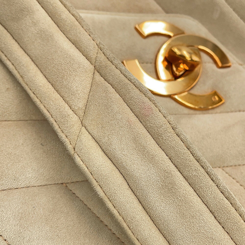 香奈兒單肩包，斜紋縫線，Coco標誌，麂皮，帶流蘇，手提包，CHANEL-10