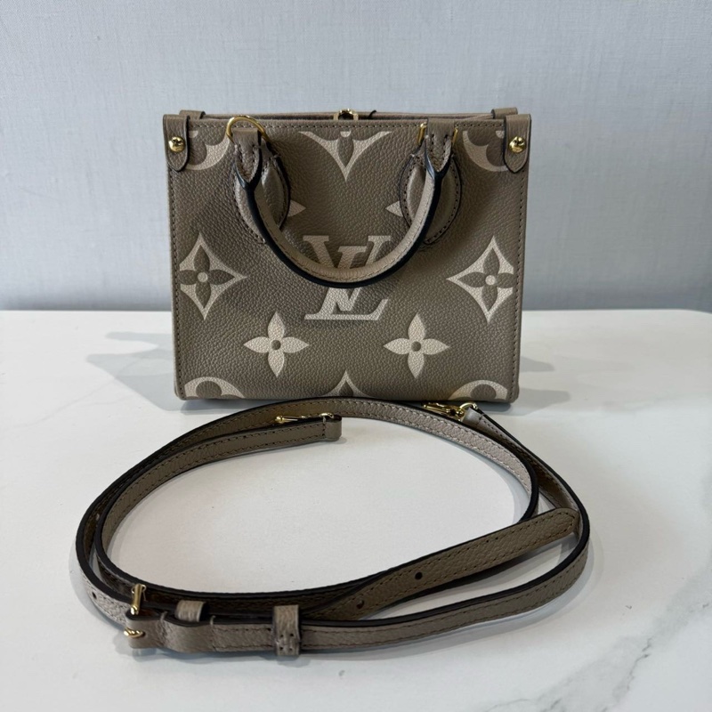 Lv/路易威登 onthego bb手提單肩斜挎包 大象灰-0