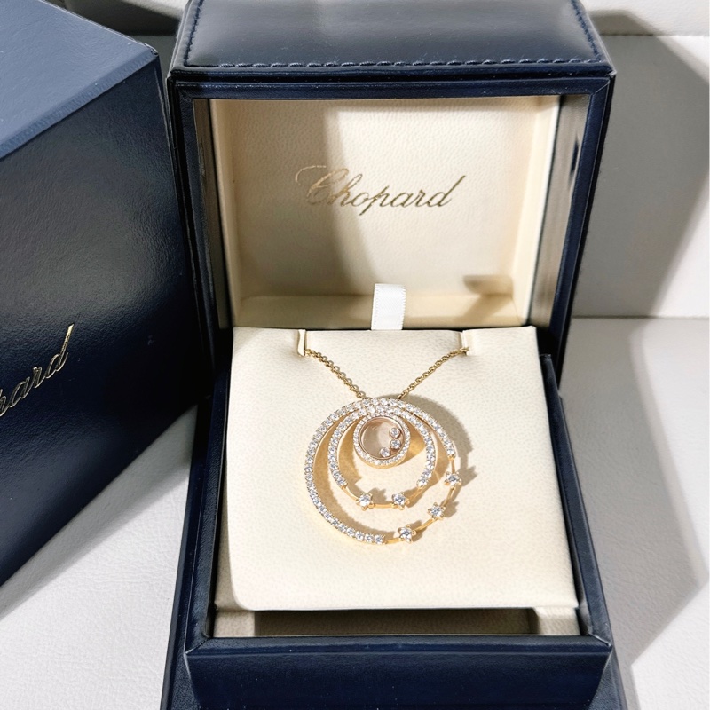 Chopard蕭邦 快樂鑽 玫瑰金滿鑽銀河系項鍊-0