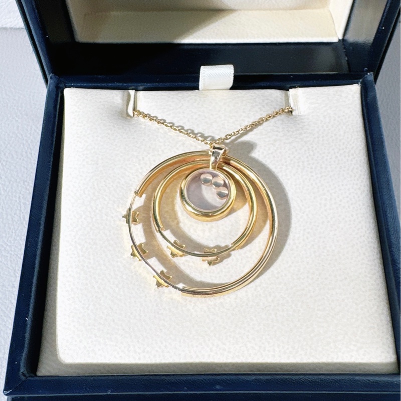 Chopard蕭邦 快樂鑽 玫瑰金滿鑽銀河系項鍊-5