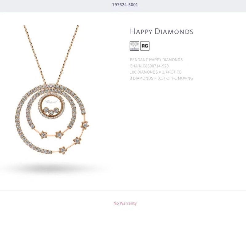 Chopard蕭邦 快樂鑽 玫瑰金滿鑽銀河系項鍊-7