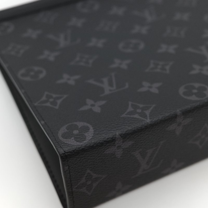 Louis Vuitton 路易威登 Pochette Voyage MM 帆布 經典黑灰雙色 塗層帆布 牛皮中型手拿包-8