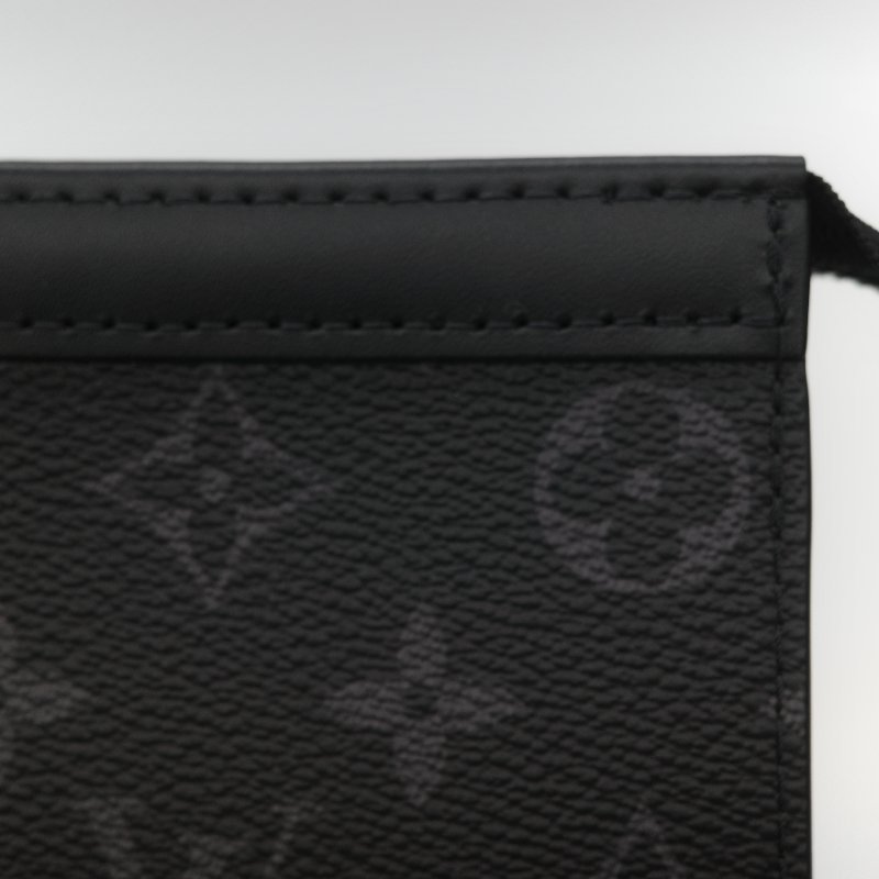 Louis Vuitton 路易威登 Pochette Voyage MM 帆布 經典黑灰雙色 塗層帆布 牛皮中型手拿包-9