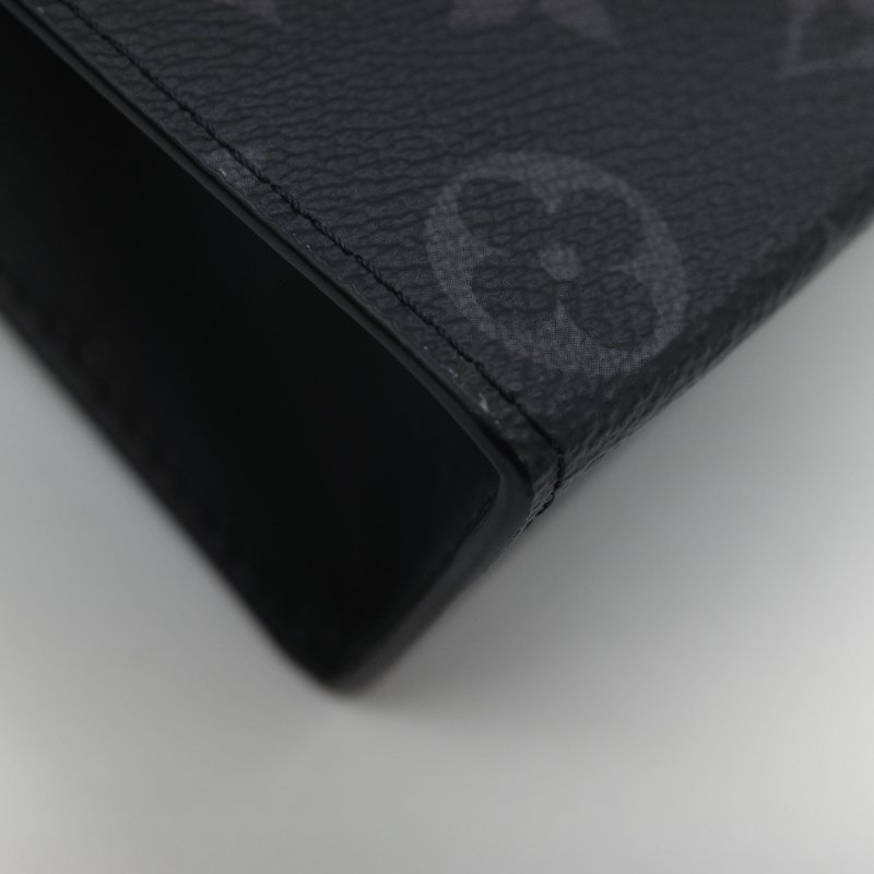 Louis Vuitton 路易威登 Pochette Voyage MM 帆布 經典黑灰雙色 塗層帆布 牛皮中型手拿包-12