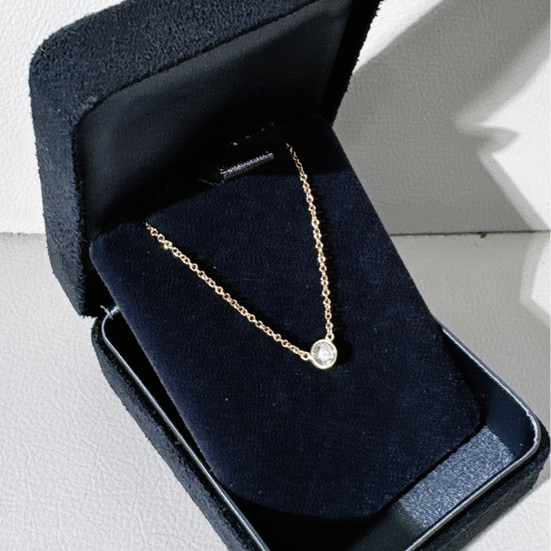 Tiffany蒂芙尼 Elsa Peretti® 系列 18K黃金 泡泡單鑽項鍊-2